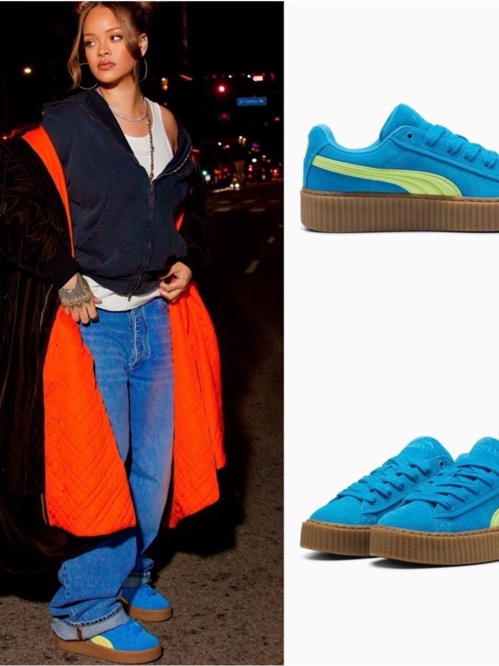 PUMA x Fenty Creeper Phatty Suede sneakers in Speed Blue NEW $140 Size 8.5 NWOB